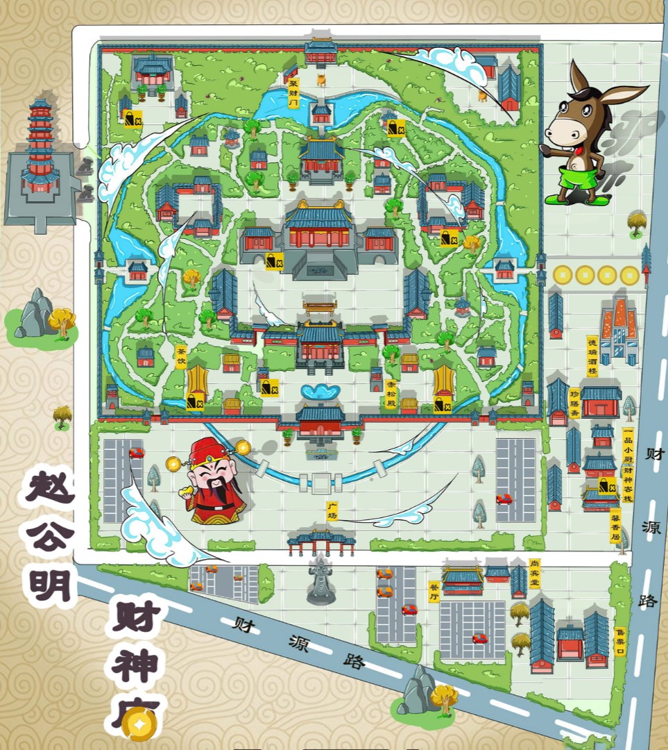 南靖寺庙类手绘地图
